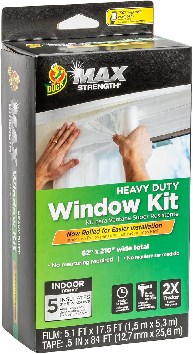Duck MAX Strength Window Insulation Kit, Winter Window Seal Kit Fits up to 5 - Image 2