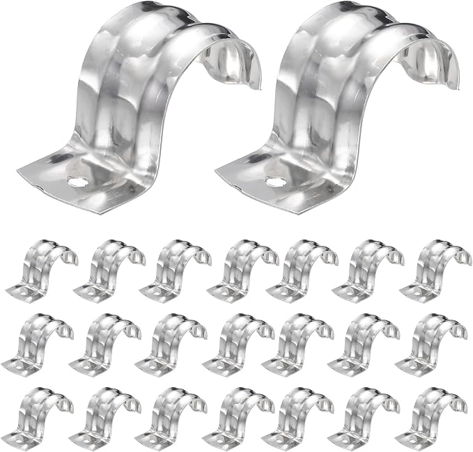 MECCANIXITY 52pcs Conduit Clamp 1 Inch 25mm, 1 Hole Stainless Steel Pipe Strap by MECCANIXITY
