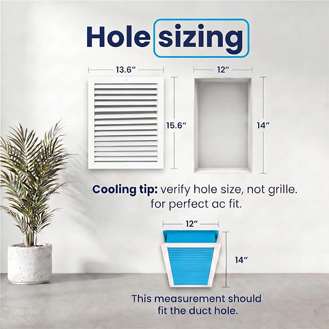 12x14 Aluminum Wall Ceiling Air Return Vent Cover HVAC Rustproof Grille - Image 2