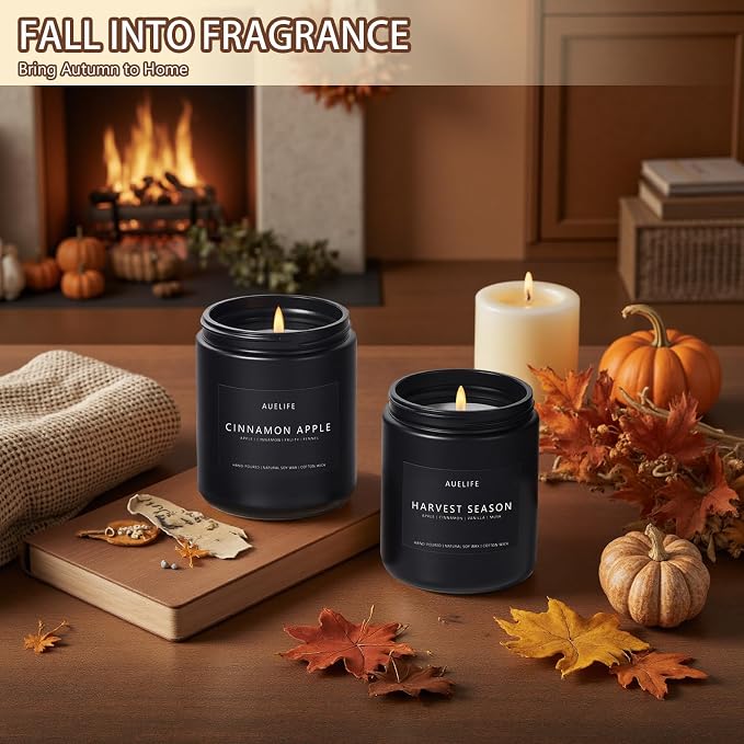Fall Candle Set for Home Scented, Soy Wax, 4 Pack 28 oz, | Pumpkin Vanilla - Image 7