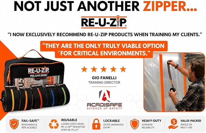 RE-U-ZIP Reusable Dust Barrier Zipper, Replaceable & Lockable, Cost-Effective - Image 7