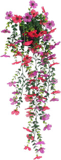 Fake Plants Hanging Artificial Potted Faux Eucalyptus Plants and Flowers | by FAVOWREATH