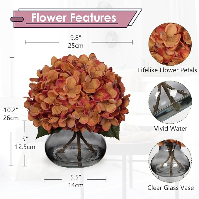 Hollyone Fall Hydrangea Artificial Flowers - Image 2