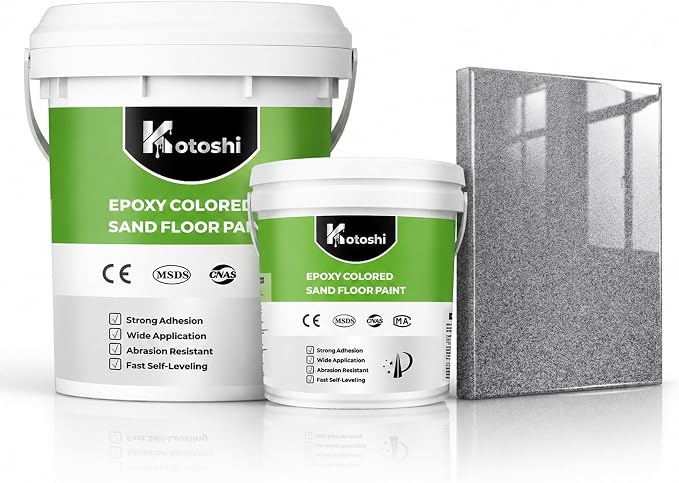 Kotoshi Epoxy Colored Sand Floor Paint, Marble Gray, 3 Gallon | Covers 110 Sq Ft by Unknown