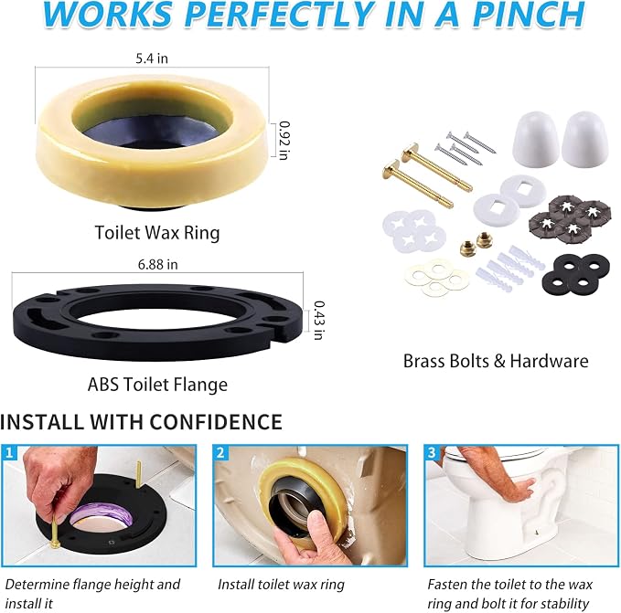 MENNTY Toilet Flange with Wax Ring Kit - Image 6