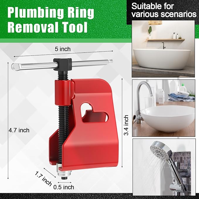 5 Pcs Angle Stop Wrench Kit Plumbing Tool, Compression Sleeve Puller - Image 3