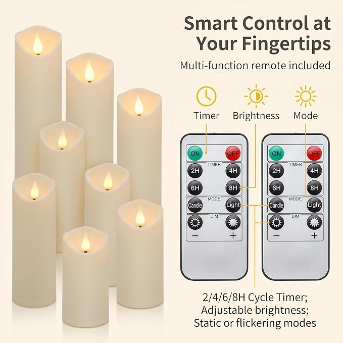 Enido 9pcs Flameless Candles - Image 9