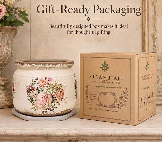 Shabby Chic Ceramic Plant Pots - Image 7