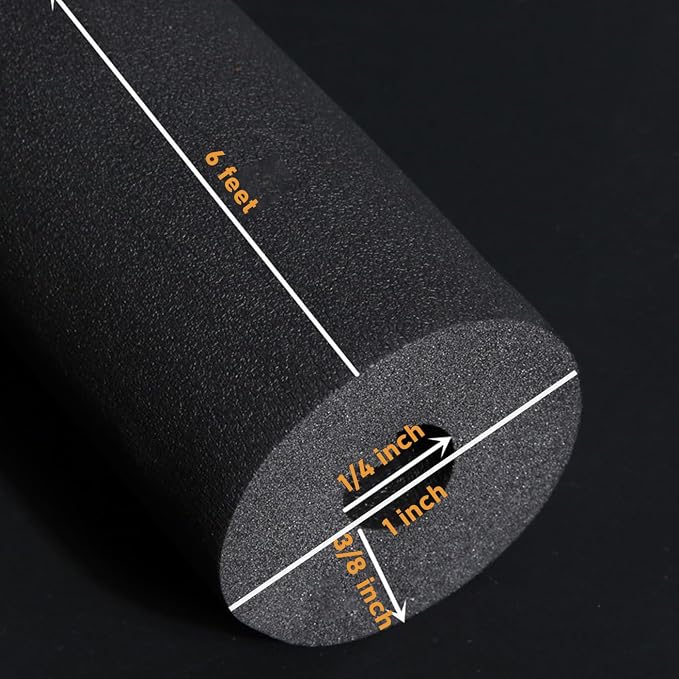 2 Pieces 1/4" I.D. Pipe Insulation Foam Tube, 1/4" ID x 3/8" Thick. x 1" OD x 6 - Image 2