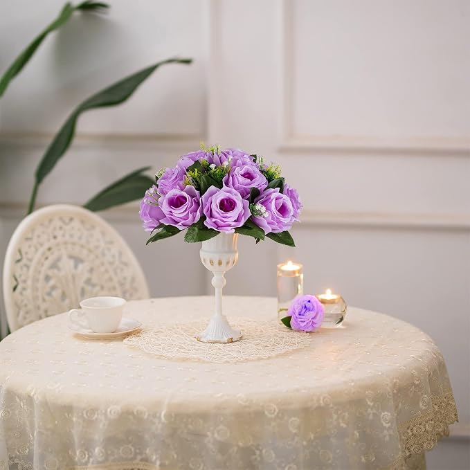 BLOSMON Flower Balls Wedding Rose Centerpieces: 10 Pcs Lilac Fake Flowers Lilac - Image 8