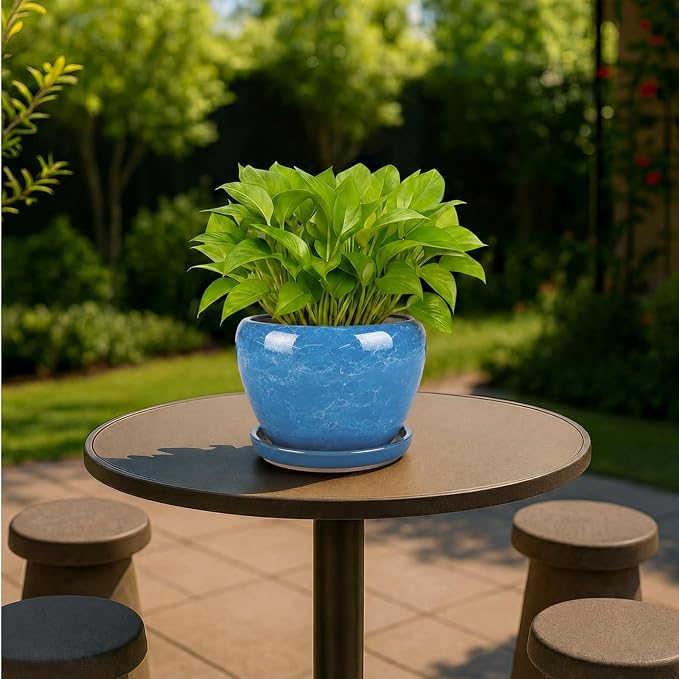 Deep Dream 6 Inch Plant Pots- Ceramic Planter Pot - Image 2