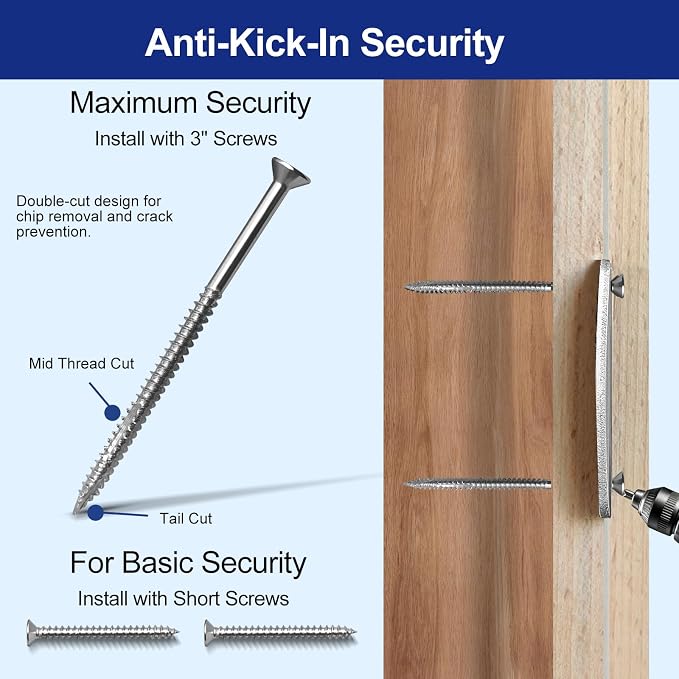 Standard Door Strike Plate Ultra Heavy-Duty Version, 2-1/4" x 1-3/4" | - Image 5