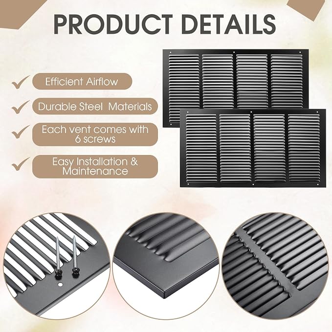 Black 2 Pack Ceiling Vent Cover - Image 3