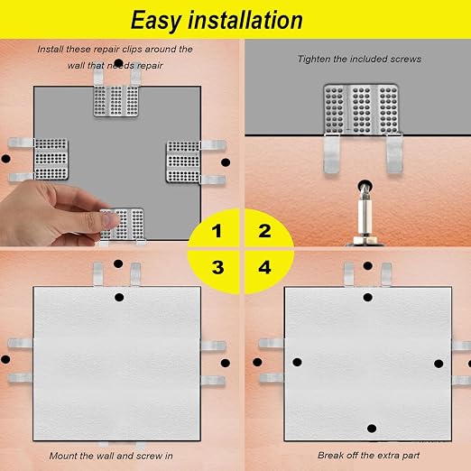 10 Pack Drywall Repair Clips, Easy Drywall Repair Kit, Stainless Steel Wall - Image 6