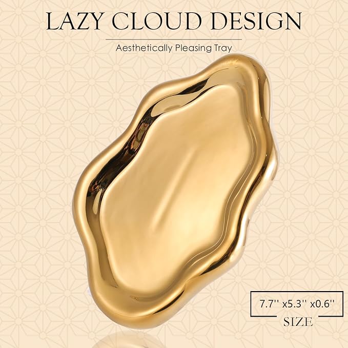CCINPPY Ceramic Cloud Jewelry Tray Trinket Dish Key Bowl Nightstand Decor | - Image 2