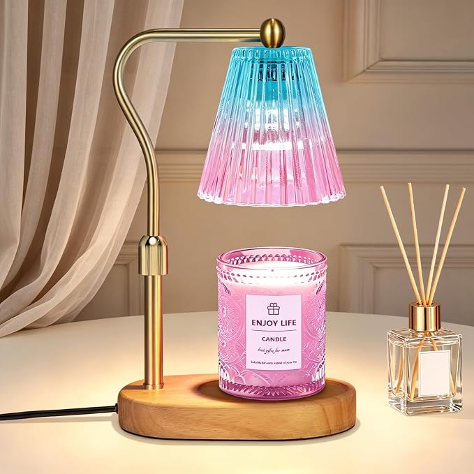 Purple Candle Warmer Lamp with Timer Dimmer Adjustable Height, Electric Wax by seenlast