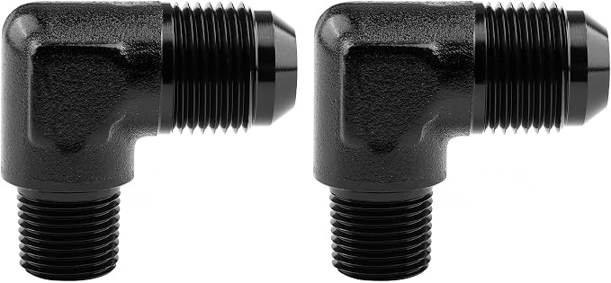 EVIL ENERGY 8AN to 3/8" NPT Male 90 Degree Fitting Adapter Aluminum 2PCS by EVILENERGY