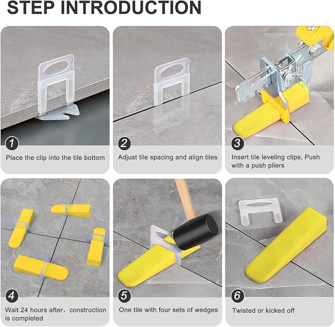 Tile Leveling System 2500pcs 1/32" Tile leveler Spacers Clips Tile Installation - Image 4
