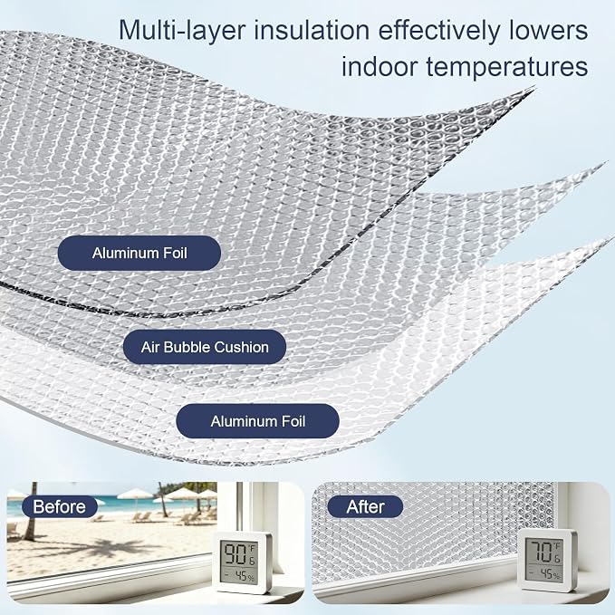 DGSL Double Reflective Bubble Foil Insulation Foam, 23.6IN X 15FT Window - Image 7