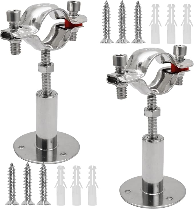 2pcs Adjustable Pipe Support Bracket, 1-1/4 Inch Pipe Clamp | Stainless Steel by suiwotin