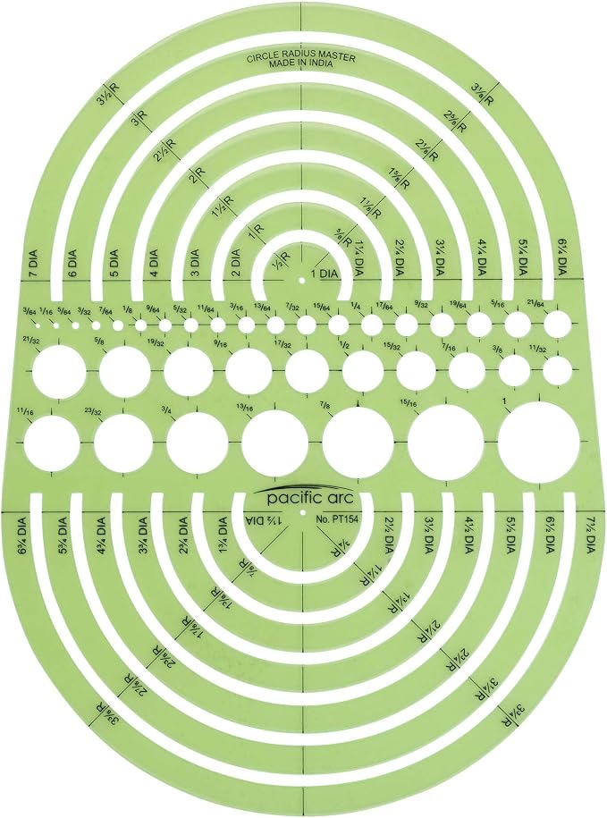 Pacific Arc Circles Radius Master Template Guide, from 1/2 Inch to 3 3/4 Inch by PacificArc