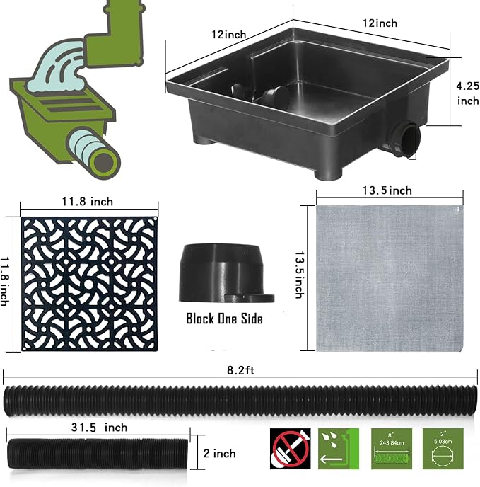 Gutter Downspout Extensions, 12 x 12in Catch Basin | Upgraded Low Profile - Image 7