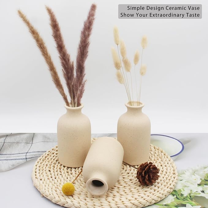 YANLING 6 Pack Small Vase for Flowers, 5 inch Modern Ceramic Vases | for Pampas - Image 5