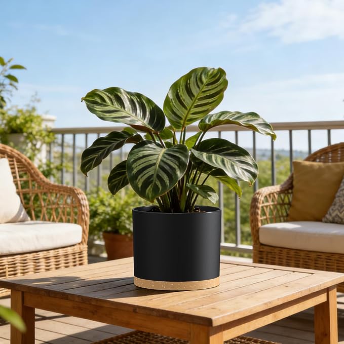 Plant Pots, 10/9/8 Inch 3 Pack Cylindrical Flower Pots - Image 6