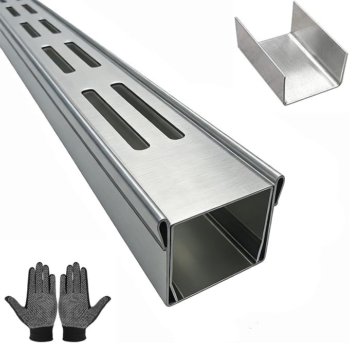 304 Stainless Steel Trench Drain Kit, Narrow Channel Drain by SUIGDRR