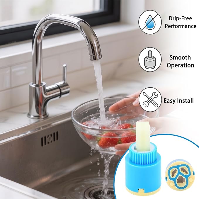 25mm Faucet Cartridge Replacement, Single Handle Faucet Valve - Image 4