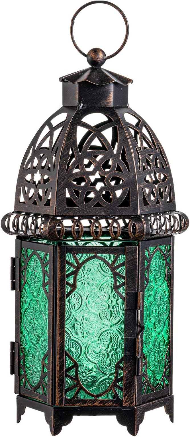 NEEDOMO Hanging Moroccan Lantern, 12.8'' Vintage Candle Holder, Metal Lanterns by NEEDOMO-LightUpYourSpace