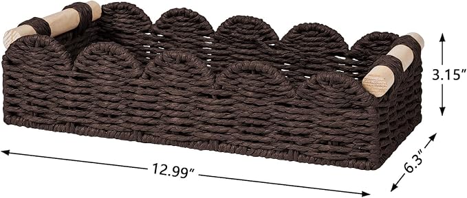 CubesLand Toilet Paper Storage Basket Organizer, Small Wicker Decor Basket | - Image 3