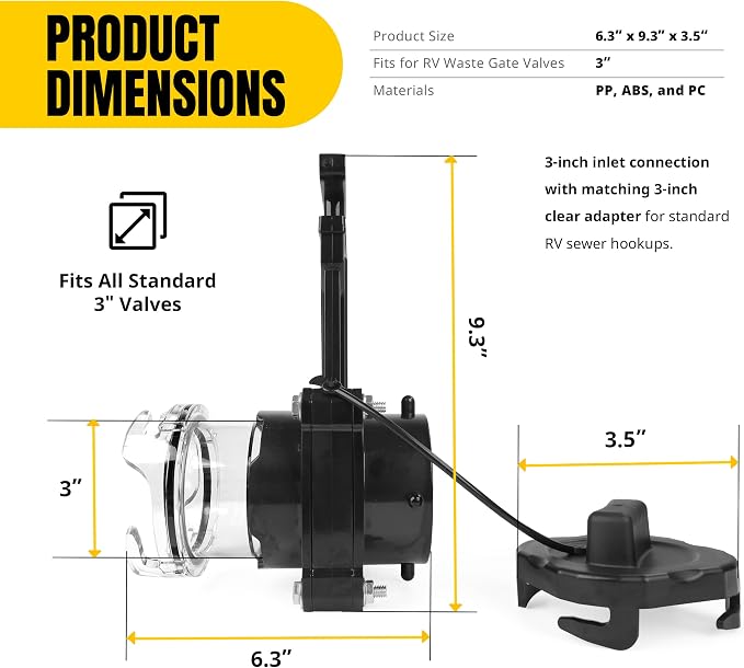 MaxxHaul 51170 RV Waste Valve 3" - Image 2