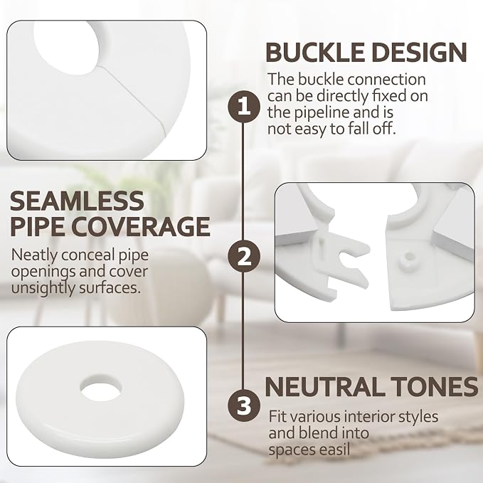 2 Pcs Wall Split Flange, Plumbing Cover Plates - Image 4