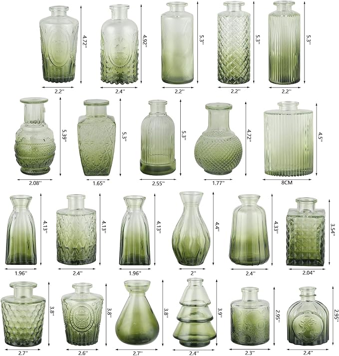 Glass Bud Vases Mini Flower Vase Small Vintage Vases - Image 2