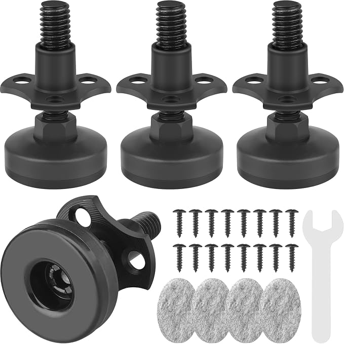 Heavy Duty Furniture Levelers 3/8''-16 Thread w/ T-Nut Kit Furniture Leveling by Sanchamy