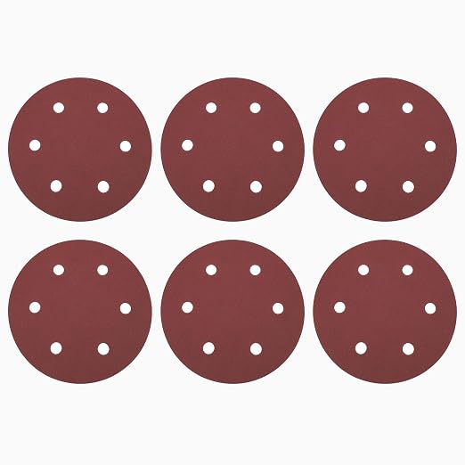 HARFINGTON 15 Pcs 9 Inch Sanding Discs 150 Grit Red Aluminum Oxide 6 Hole | by HARFINGTON