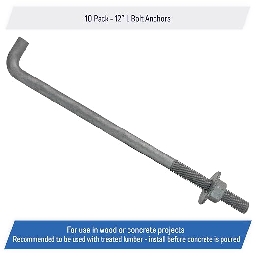 5/8" x 12-inch Galvanized Threaded Anchor Bolts - Image 2