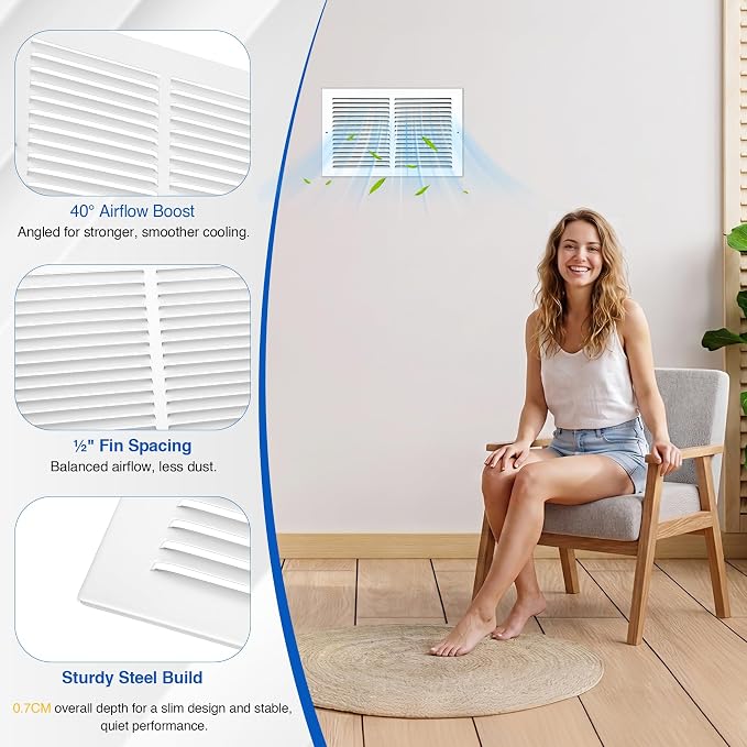 Fancat 14x6 Duct Opening | Steel Return Air Grille | Vent Cover Grill - Image 6