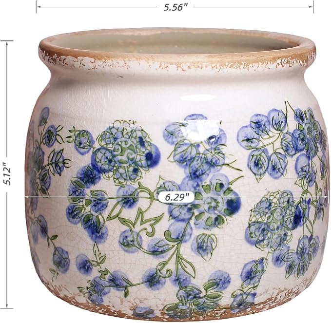Vintage Cottage Ceramic Planters, French Flower Pot & Vase - Image 3