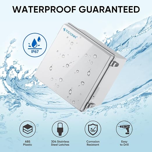 TICONN Outdoor Electrical Box Waterproof, ABS IP67 Junction Box Enclosure | - Image 2