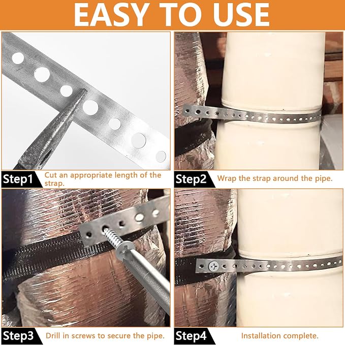 1Pack Gavanized Metal Pipe Strap 3/4-Inch x 10-Feet 28-Gauge Pipe Strapping - Image 5