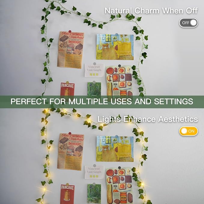 13.1FT 40LED Ivy Vine with Lights Battery Operated Copper Wire | Fairy Lights - Image 4