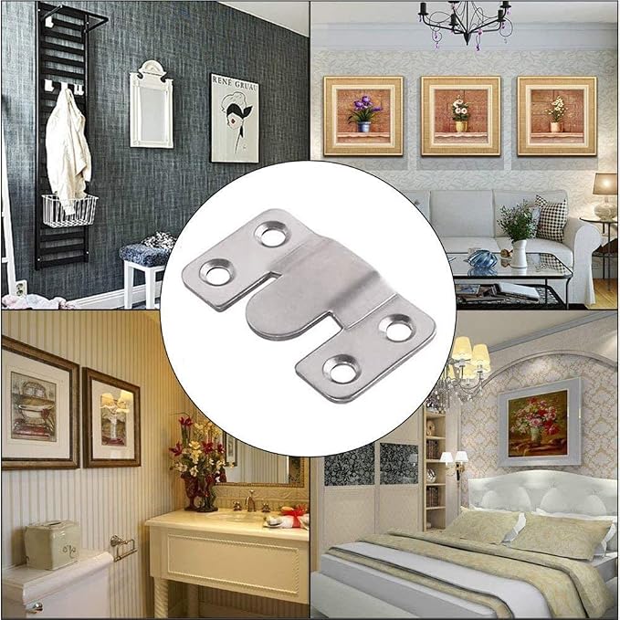 4 Pairs Flush Mount Bracket, Interlocking Furniture Connector, Stainless Steel - Image 7