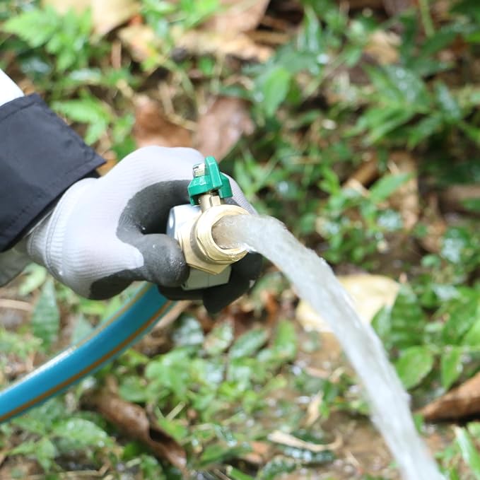 Full Flow Brass Garden Hose Shut Off Valve, Heavy Duty 1-Way No Restricted-Flow - Image 2