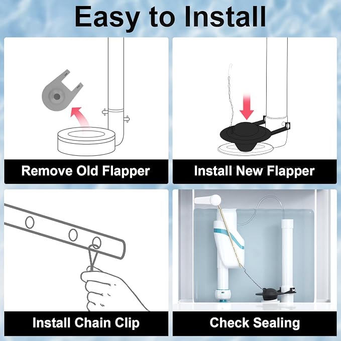 2 Pack 2-Inch Toilet Flapper Replacement Kit, Universal Flush Valve Flapper – - Image 4