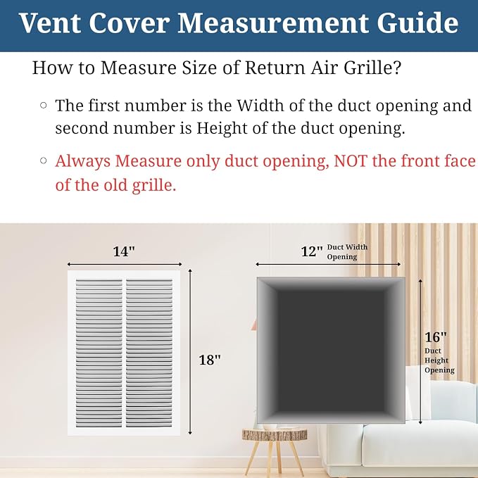 12 x 16 Inch Return Air Vent Cover, Solid Steel HVAC Grille - Image 2
