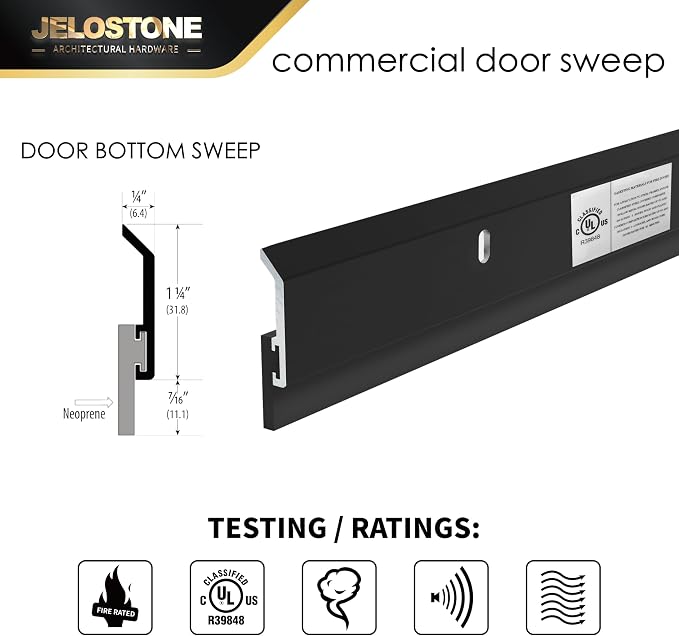 2 Pack - 48'' Commercial Door Bottom Sweep JS-N315, Heavy Duty Aluminum - Image 3