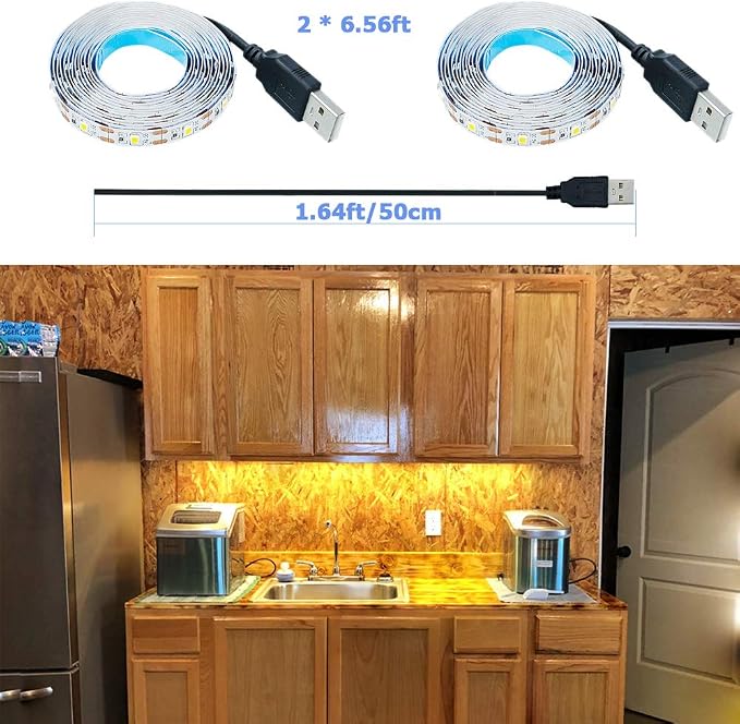 USB LED Strip Warm White 3000K 5V USB Powered 13.12ft/4M | 240LEDs Flexible - Image 6