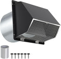 7Inch Wall Vent with Screen and Damper, Galvanized Steel Hooded Wall Vent Cover by JYINCPED